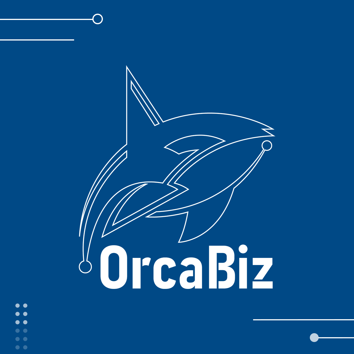 虎鯨數位行銷 OrcaBiz Logo-藍底