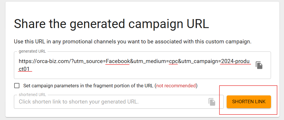 UTM設定工具畫面|虎鯨 OrcaBiz|SEO優化公司|網頁設計