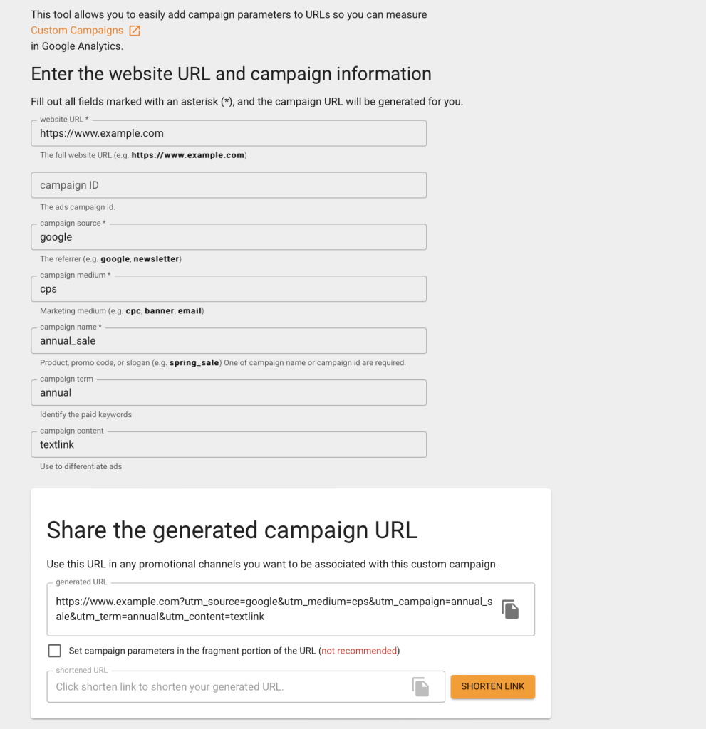 利用Campaign URL Builder創作UTM程式碼