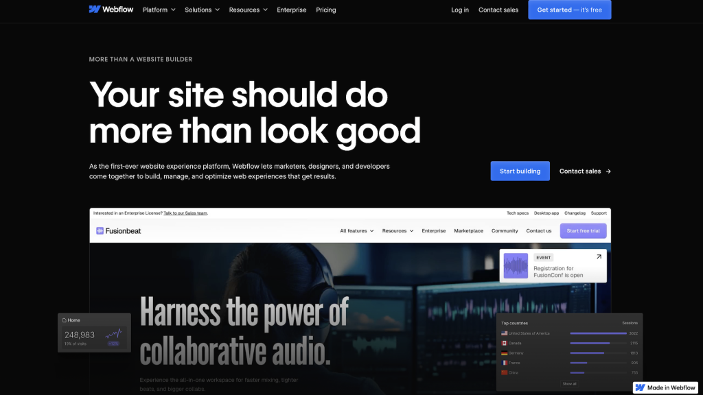 視覺優先的設計網頁平台 Webflow
