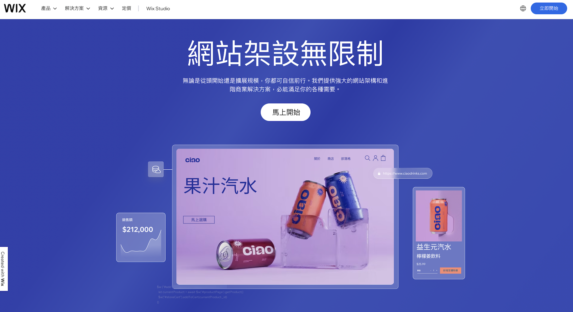 創作自由度最佳的 Wix