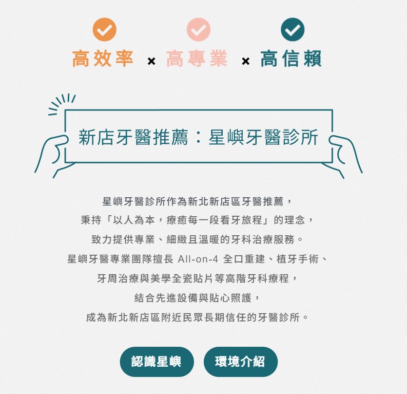 在網站內預先了解診所環境,能建立患者安心感,降低看牙焦慮