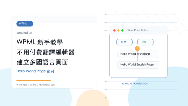 WPML 多國語言網站與 WordPress Editor 教學封面